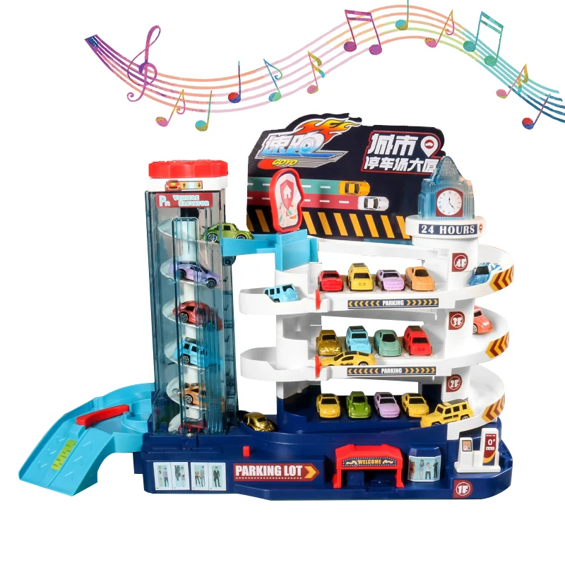 

Dinosaur Electric Railcars Toys Building Blocks Children Brain Mechanical Parking Lot Adventure Racing Car Boy Tabletop Game Toy