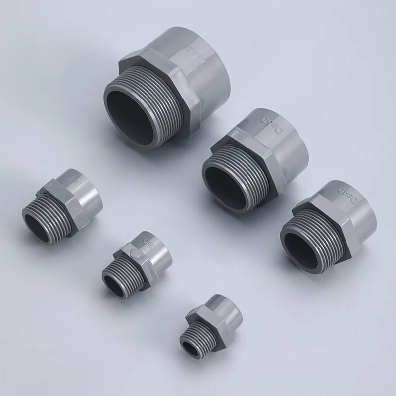

1PCS PVC Hose Connector Garden Hose Fittings Threaded Reducing Nipple Connector IBC Tank Valve Adapter