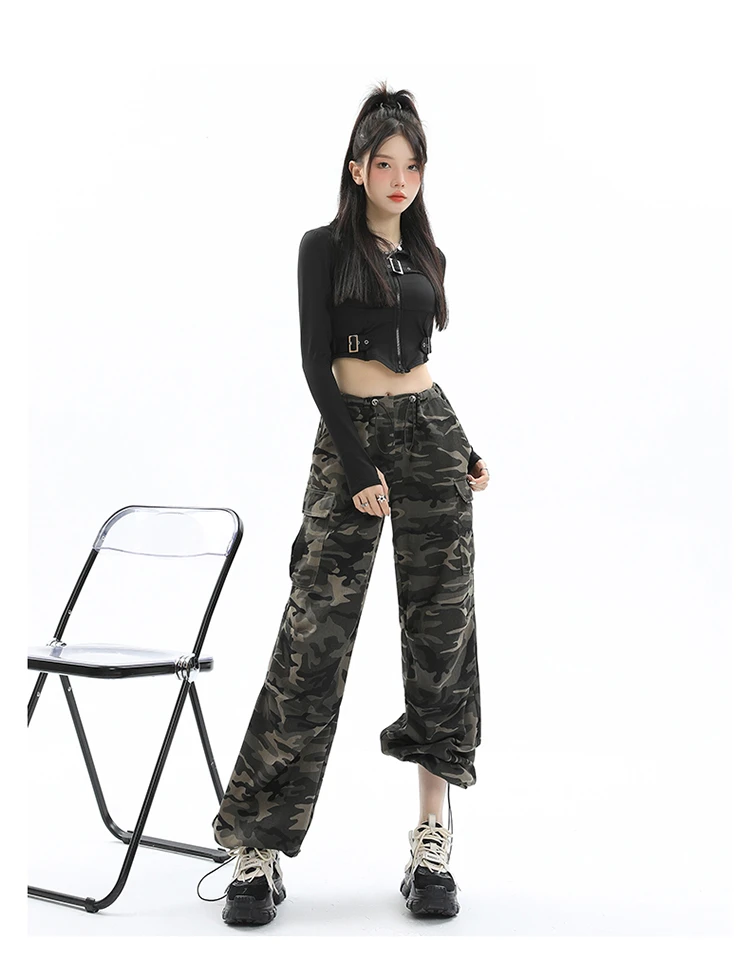 Американские спортивные брюки на шнуровке винтажные камуфляжные комбинезоны в