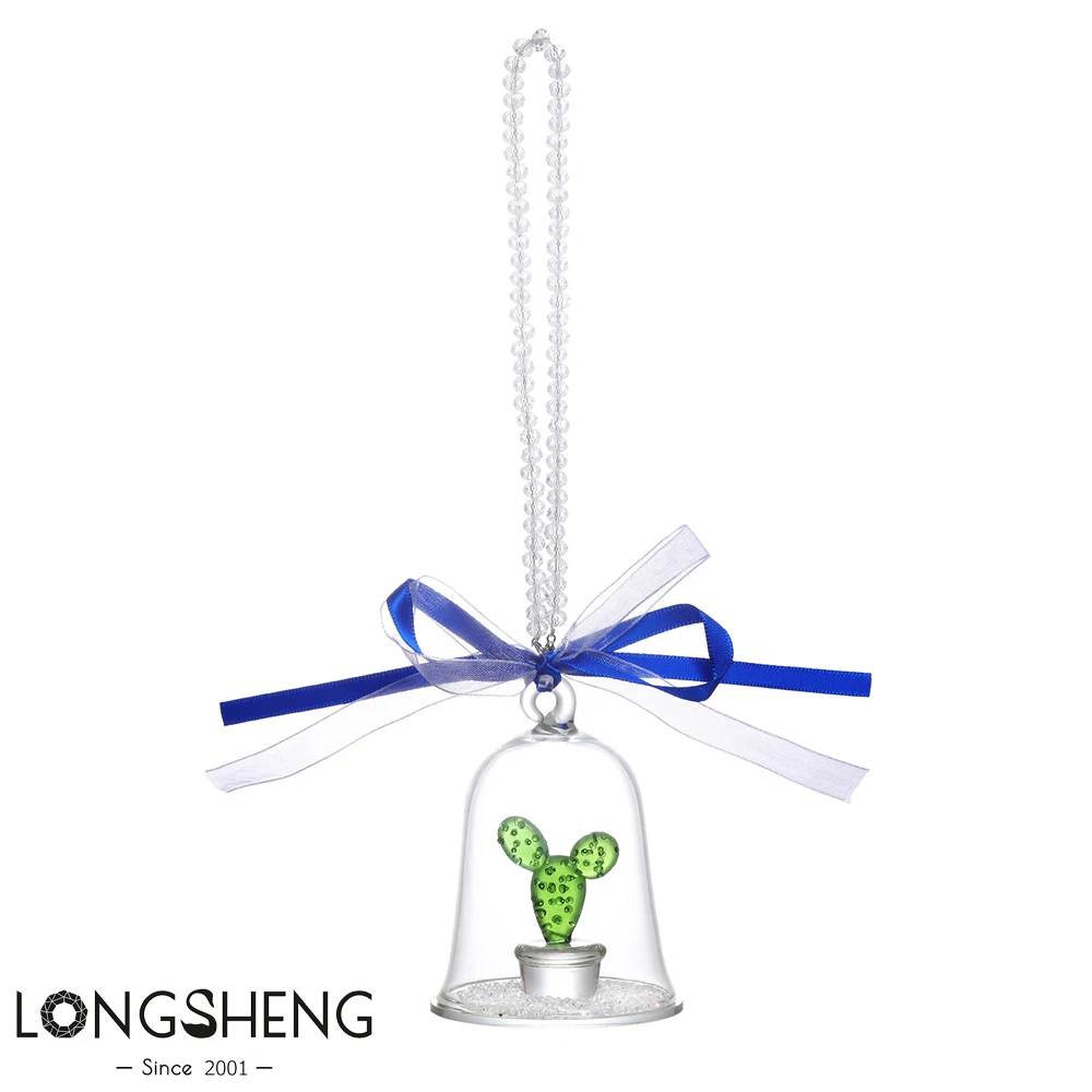

Dome Cactus Ornaments Handmade Crystal Hanging Pendant Cute Glass Art Cactus Figurines Collectibles Desk Simulation Plants Decor
