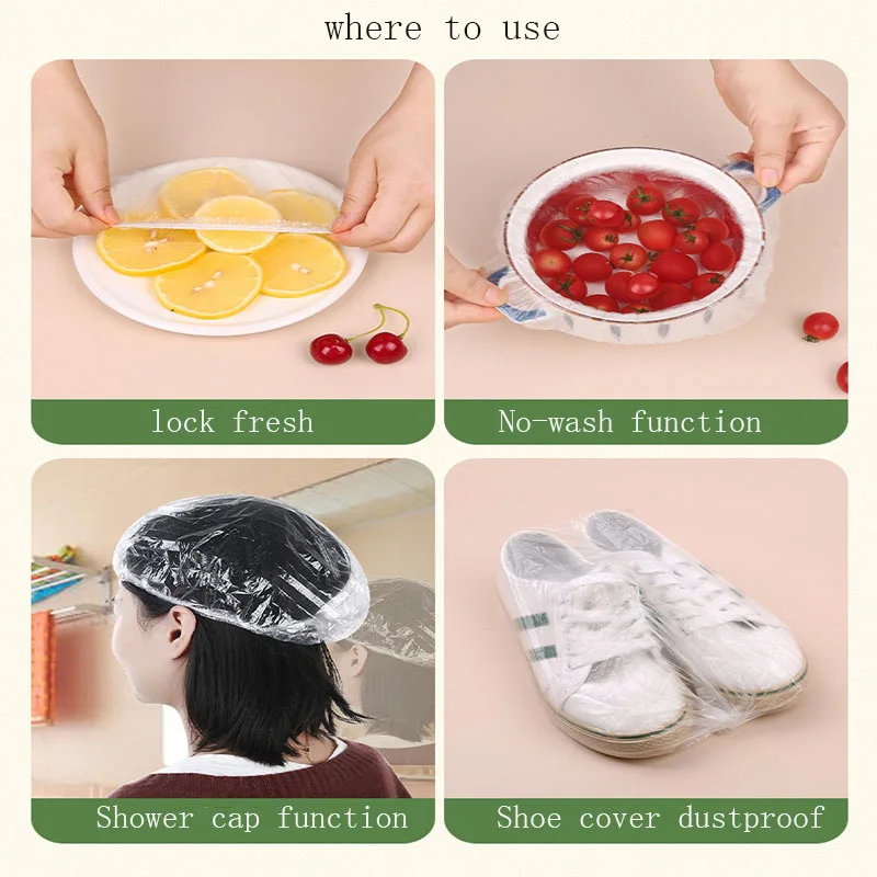 

50pcs Disposable Cling Film Cover Household Refrigerator Food Fruit Preservation Cover Dust-proof Plastic Fresh-keeping Cove