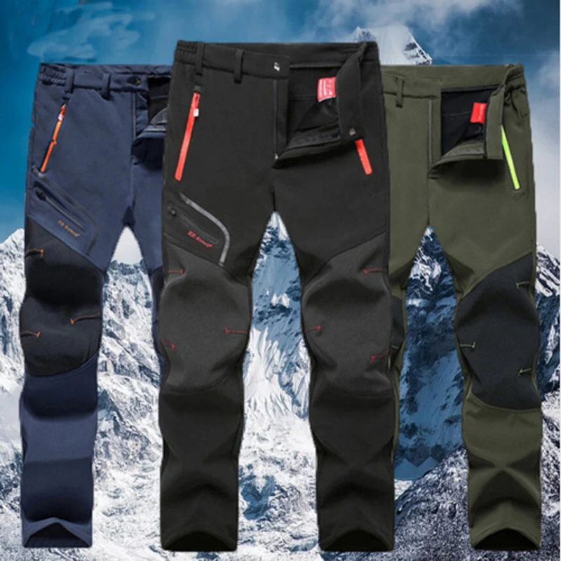 

Men Oversized Plus Size Winter Softshell Fleece Outdoor Pants Trekking Fish Camp Climb Hiking Ski Warm Travel Trousers