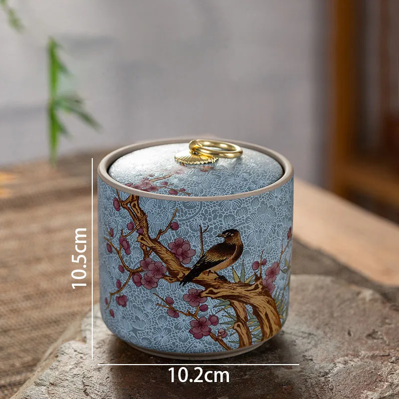 Enamel Ceramic Storage Jar with Lid Creative Hand Painted Decorative Seal Tea Canister Modern Living Room Desktop Candy Jars images - 6