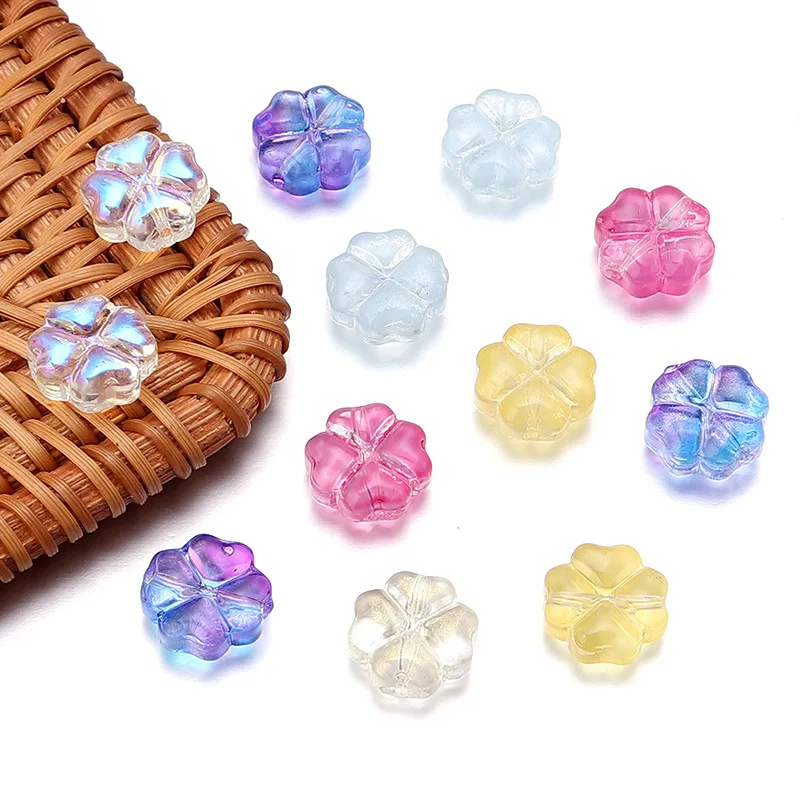 

10x10mm Czech Lampwork Crystal Flower Shaped Spacer Beads Flat Round Loose Beads For DIY Jewelry Making Supplies Accessories