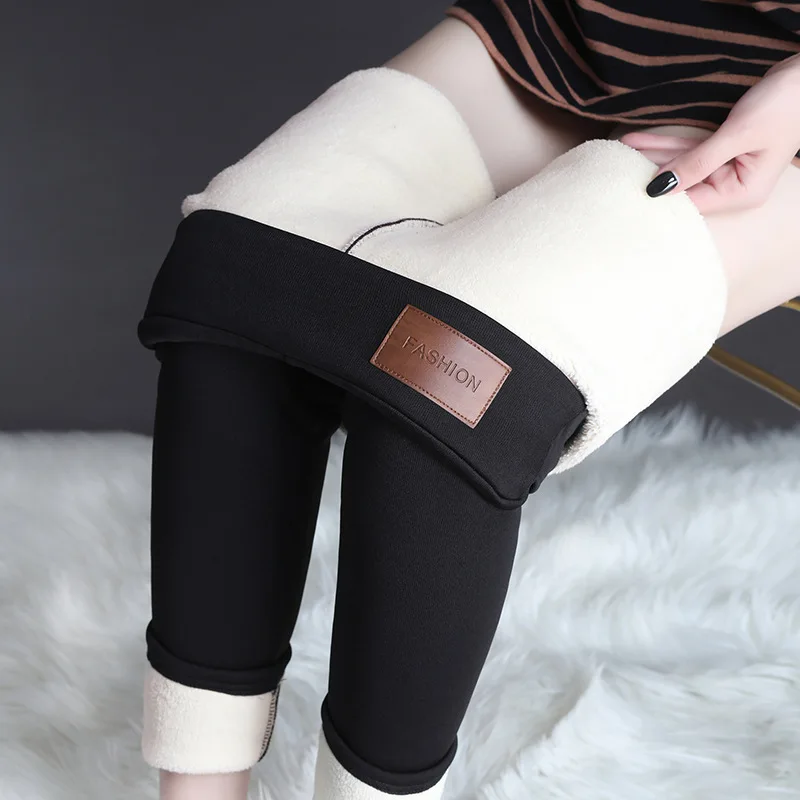 Winter Warm Women's Tights High Waist Fleece Leggings Women Slim Thermal Pants Velvet Wool Pantyhose Windproof Female Lingerie