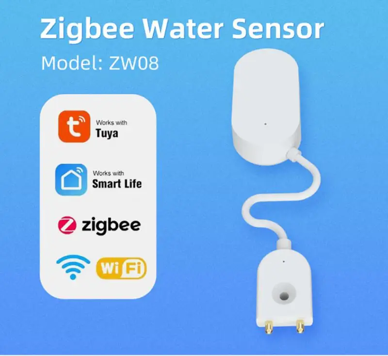 

Датчик утечки воды Tuya Zigbee, датчик утечки воды для умного дома