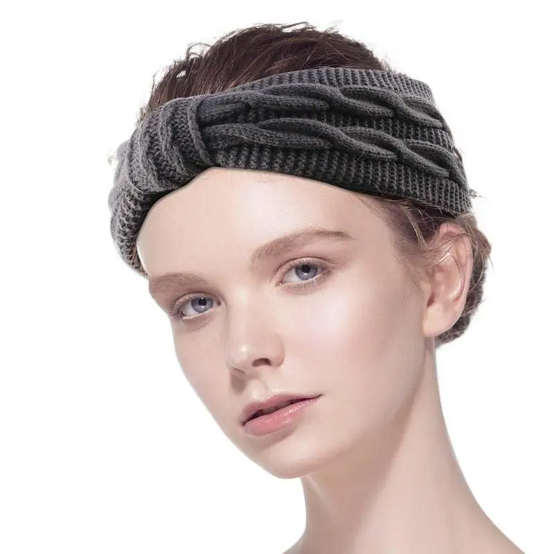 

Женская зимняя повязка на голову, вязаный крючком обогреватель для ушей, тюрбан для женщин, резинки для волос, шарфы для женщин и девушек, ос...