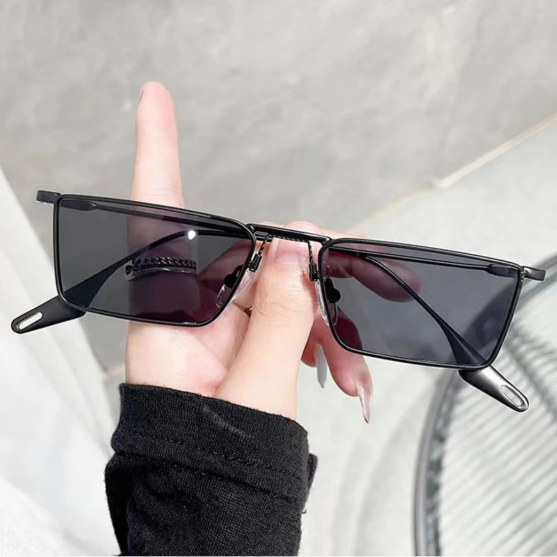 Квадратные Солнцезащитные Очки Унисекс В Стиле Ретро UV400 Металлическая Оправа