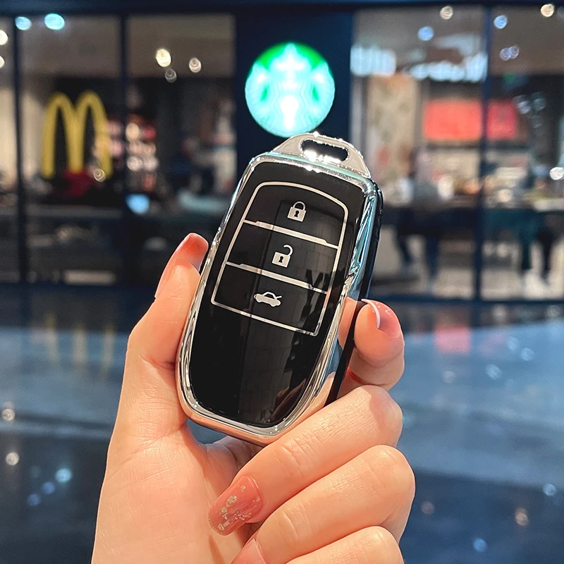 

Чехол для автомобильного ключа для Toyota 2018-2021CH-R 2021 2022 Camry 2020 2022 RAV4 Corolla Prado Highlander CROWN HARRIER Hilux Prius