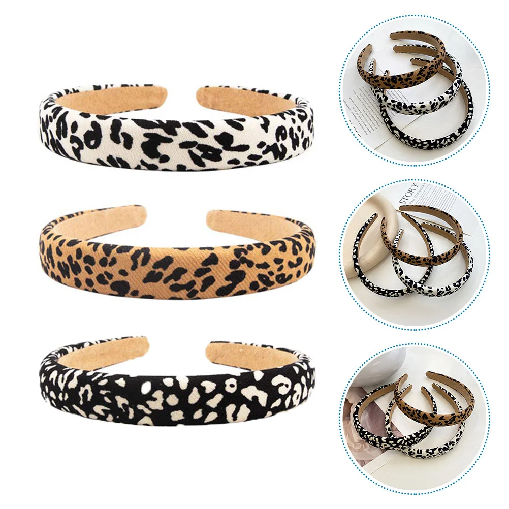 

3pcs Leopard Printing Hairbands Exquisite Headband Headdress Hair Accessories