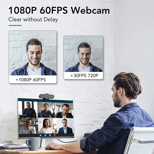 Webcam 60FPS 1080P Autofocus Streaming HD Web Camera EMEET C970 with Tripod & Microphone Mini Camera for Laptop Desktop PC 2