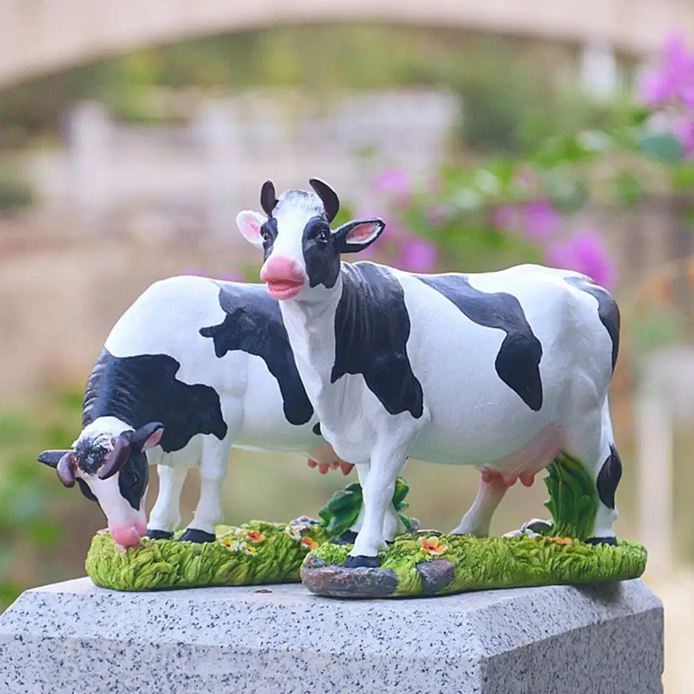 

Cute Decorative Garden Decoration Resin Farm Cute Vintage Animal Cow Figurine Ornament Home Decor