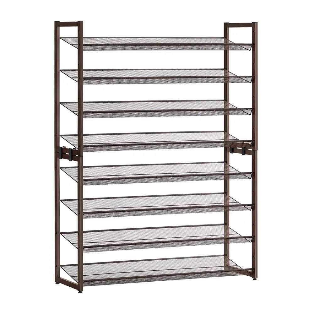 

POPTOP 8-Tier Shoe Rack Shoe Organizer Metal Shoe Storage for Garage Entryway Set of 2 4-Tier Stackable Shoe Shelf with Adjustab