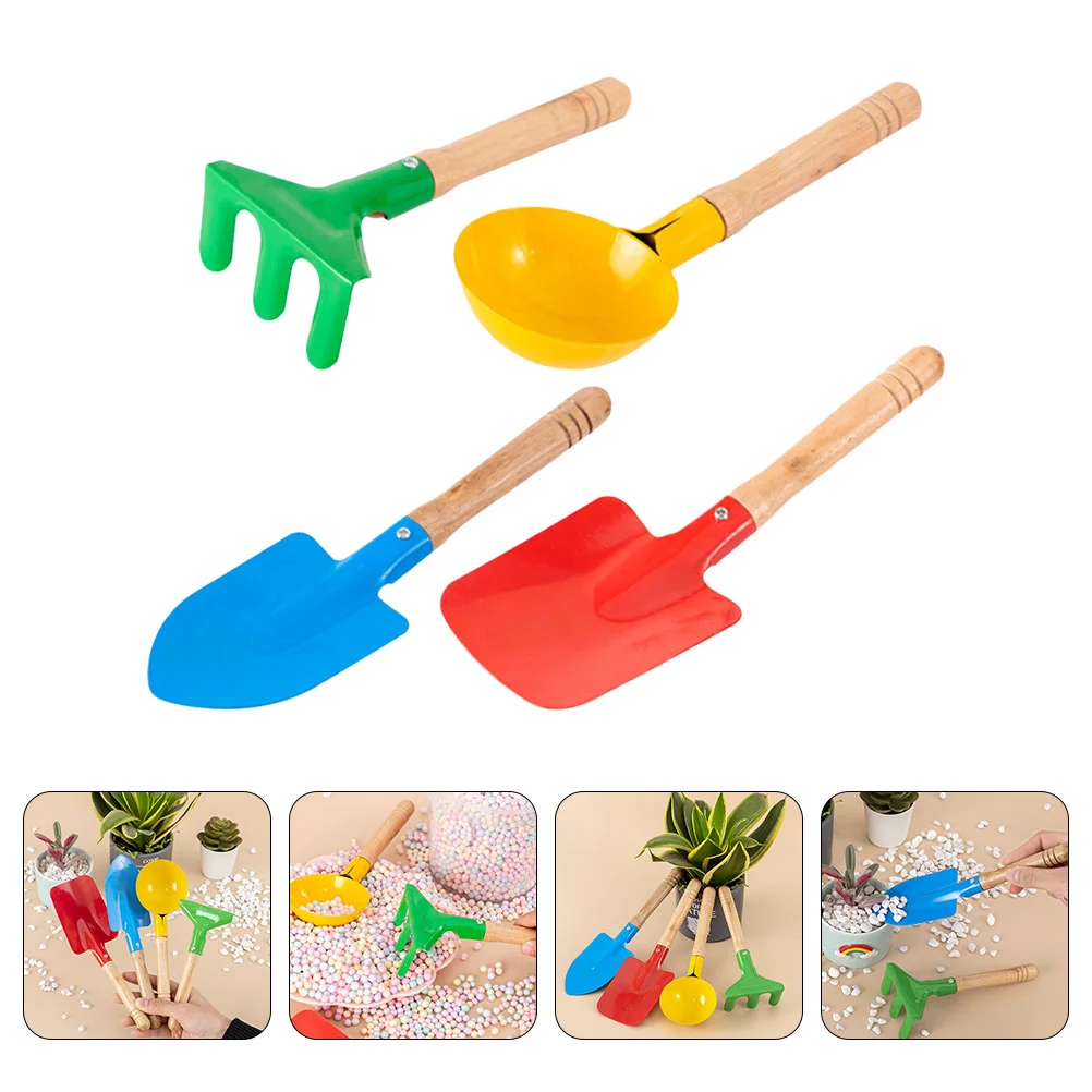 

1 Set Kids Gardening Tools Metal Small Sand Shovels Rake Planting Tools Beach Sand Toys