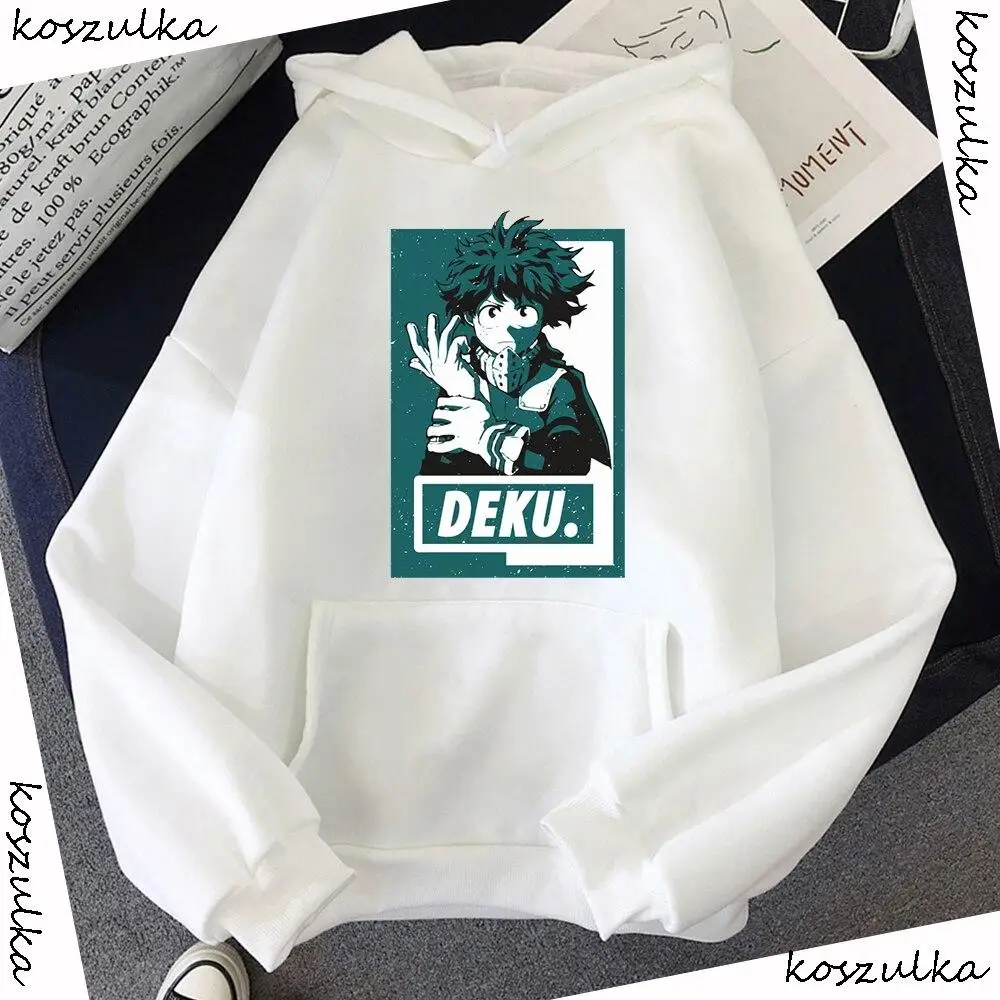 

Deku Boku Printed Hoodies Cartoon My Hero Academia Long Sleeved Sweatshirts Anime Hoodie Winter Pullovers