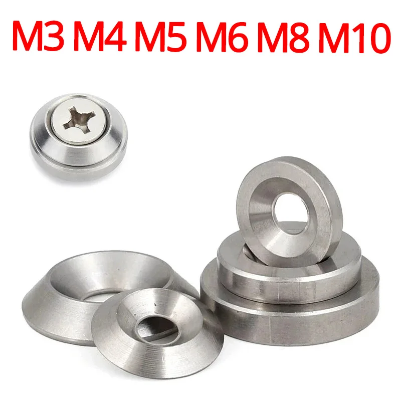 

M3 M4 M5 M6 M8 M10 304 Stainless Steel Conical Washer Solid Countersunk Head Flat Gasket Concave and Convex Tapered Washers