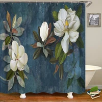 shower curtain nordic style flowers 3d printing bathroom curtains polyester waterproof home decor curtain with hooks 180x180cm