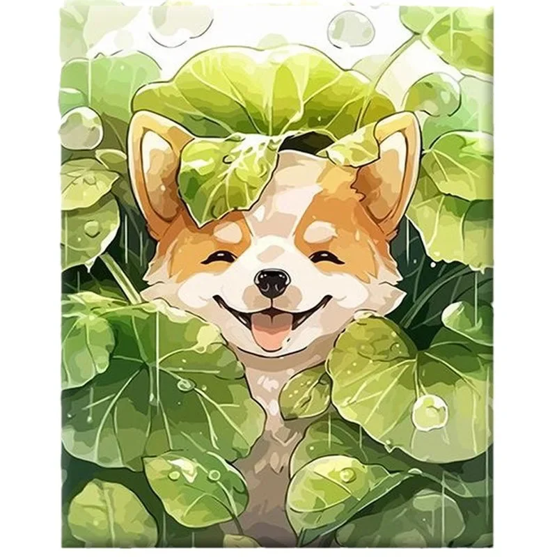 DIY Рисование по номерам самоеда милая собака щенок картина маслом для взрослых и