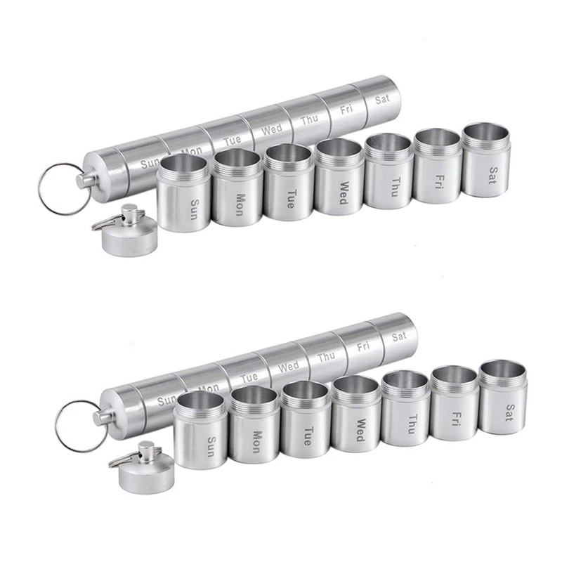 

JFBL Hot 2X Pill Box Case Capsule Shape Keychain Outdoor Waterproof Pocket Pill Holder Container Delicate Medicine Organizer Box