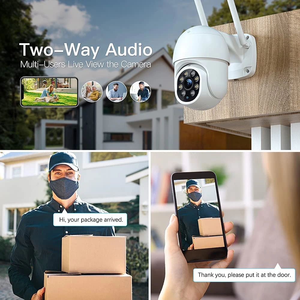 Скидка IP-камера наружная беспроводная с поддержкой Wi-Fi, 1080P, 5X, PTZ