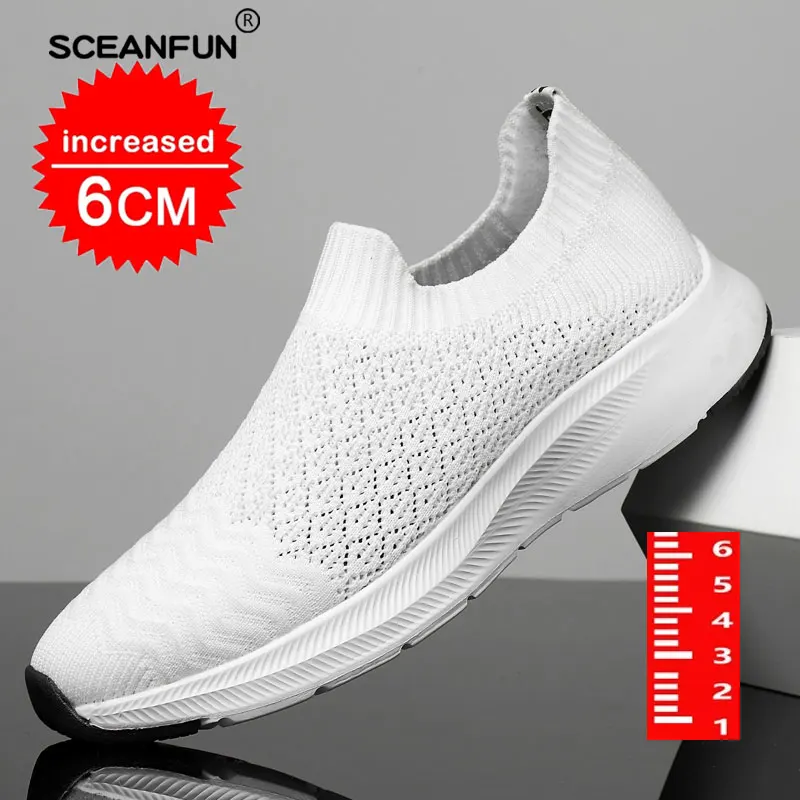 Кроссовки мужские сетчатые на толстой подошве 6 см