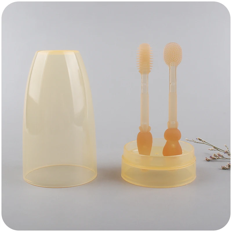 

Newborn Baby Toothbrush Infant Toddler Teeth Oral Care Cleaning Brush Silicone Newborn Teethbrush with Dust Cover