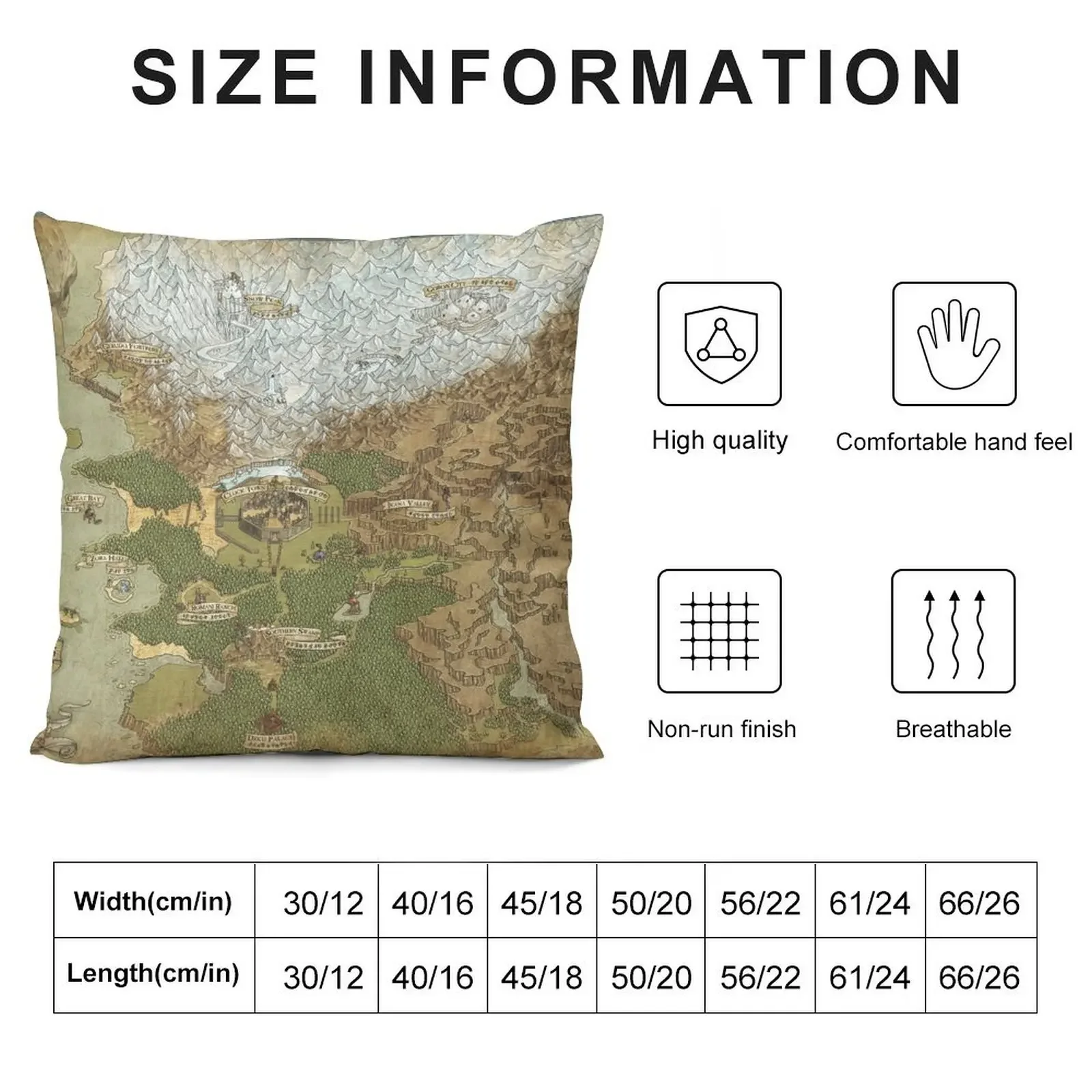 Пейзаж Термина - карта Giclée декоративная подушка детская для домашнего декора