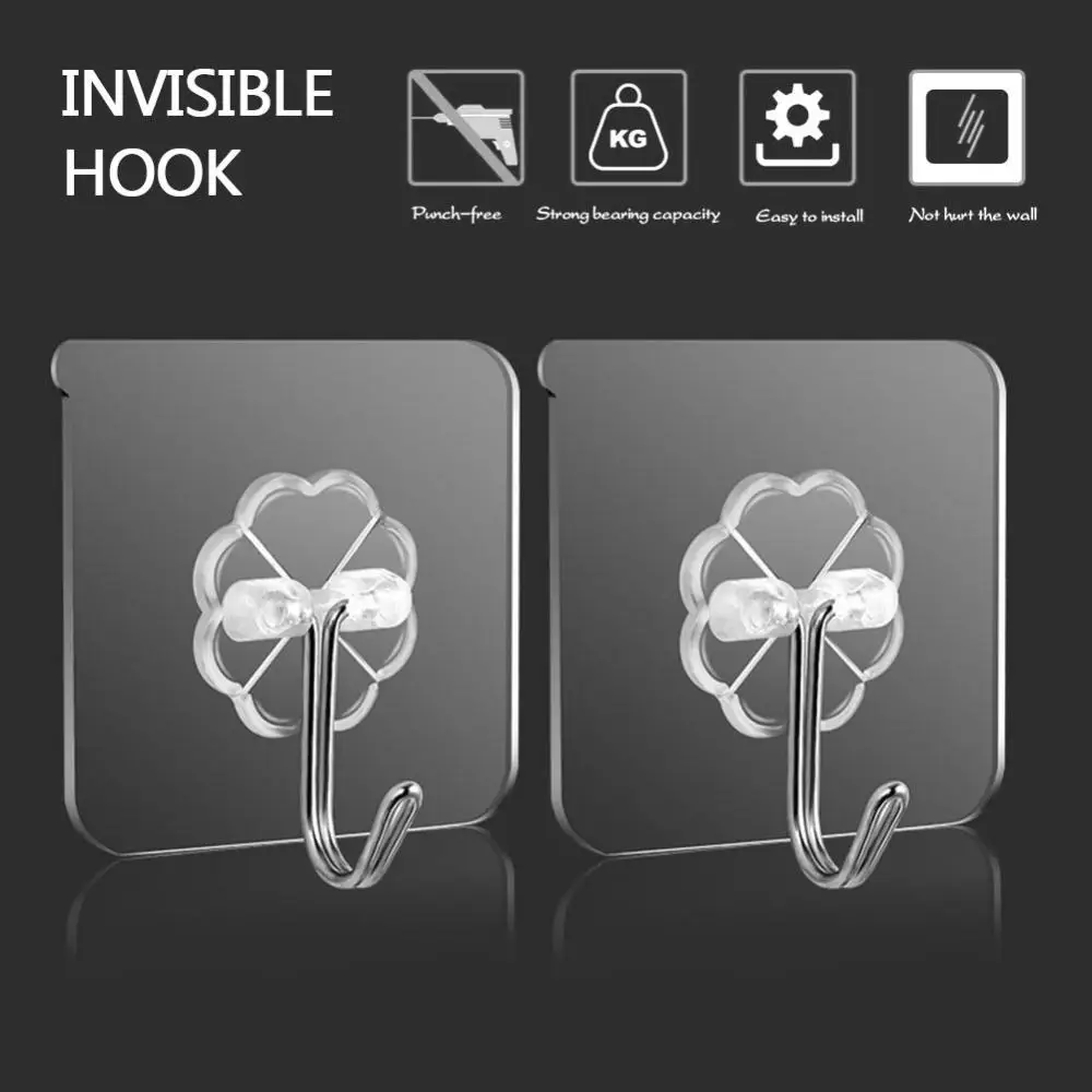 

1/10pcs Transparent Hooks For Bathroom Self-Adhesive Door Wall Hook Hanger Suction Coat Rack Garlands Towel Hook Hangers On Wall