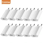 10 шт.лот USB-кабель, настенное дорожное зарядное устройство, адаптер питания, USB C кабель, европейская вилка для iPhone XS MAX XR X 8 7 6 Plus, штепсельный кабель