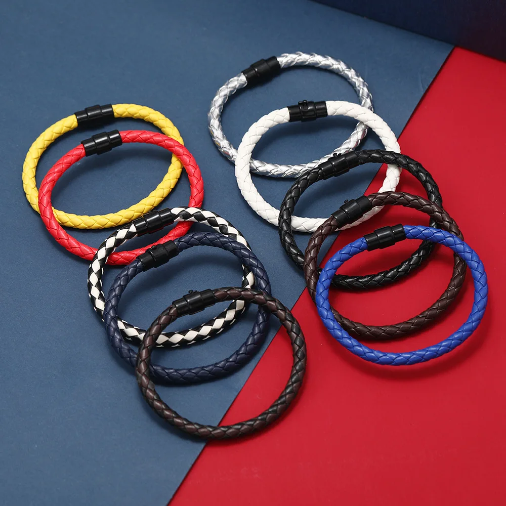 Fashion men's punk accessories woven leather bracelet simple bracelet men's jewelry gift Pulseira Masculina wholesale