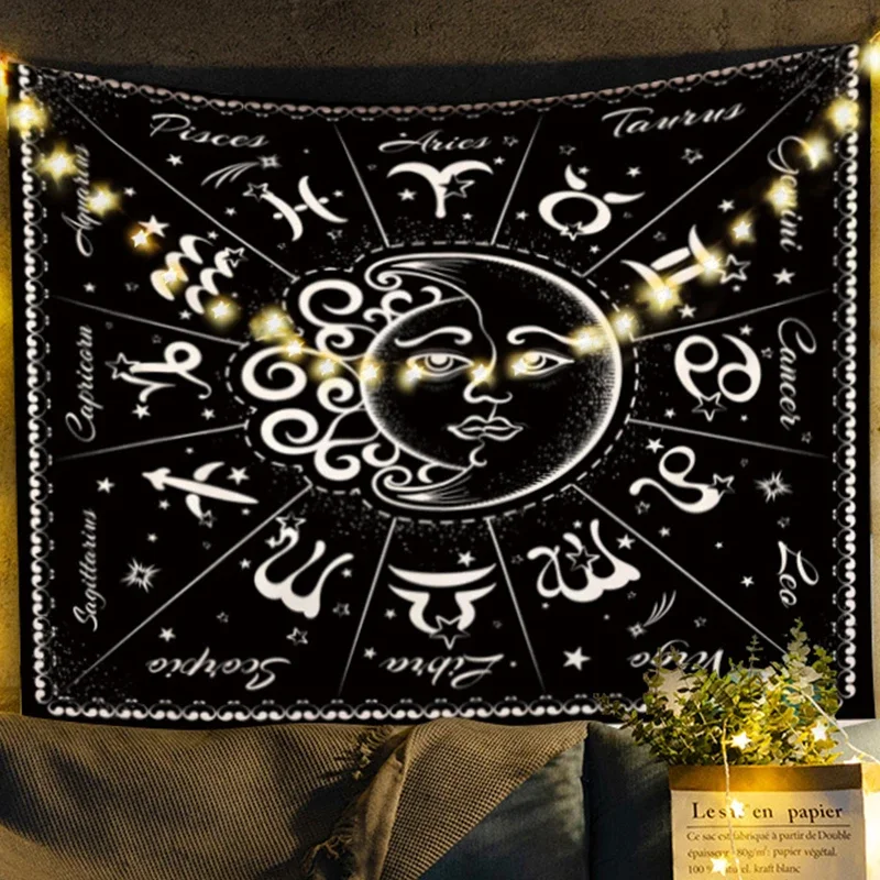 Настенный декор с принтом в виде Солнца и Луны