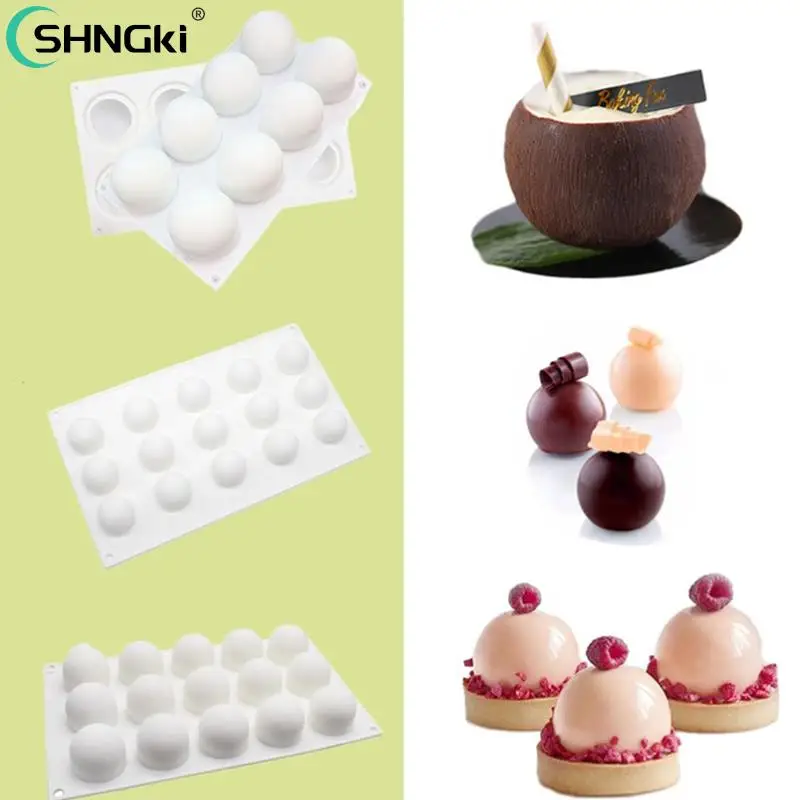 

3D плоская фотография для шоколада, круглая форма для мяча и мусса, силиконовая посуда для выпечки, домашние кухонные принадлежности