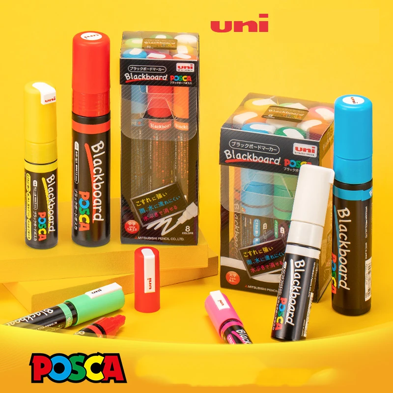Uni PCE-200/250/500 Set POSCA Anime Colored Graffiti Painting Markup Art Highlight High Capacity Erasable Mark Whiteboard Pen