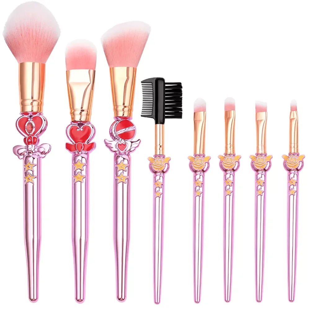 

NEW2023 8pcs Pro Makeup Brushes Sets & Kits Moon Anime Soft Hair Blusher Concealer Eye Shadow FOUNDATION Lip Brush Cosmetics