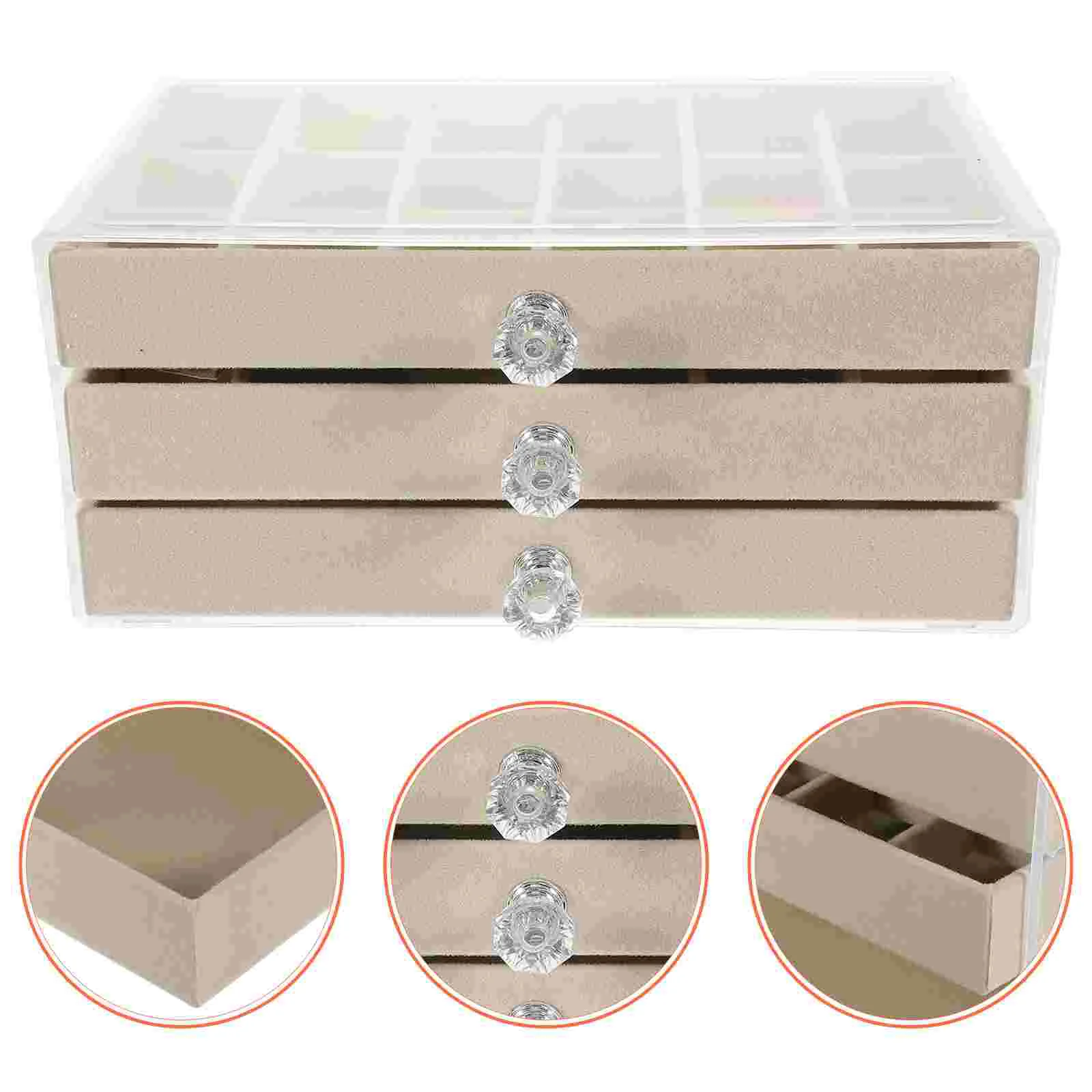 

Drawer Jewelry Box Women Case Organizer Stand Jewellery Container Large Organizers Storage Girls Portable Multifunctional