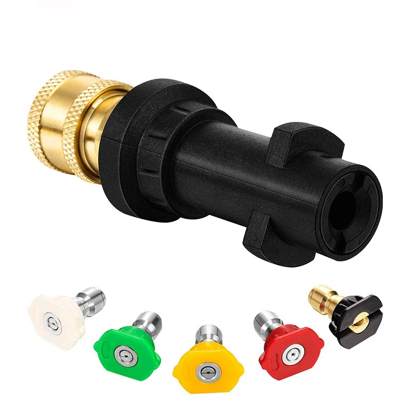 

High-pressure Car Wash Water Gun Connector 1/4 Quick-connect Conversion Connector Cleaning Machine Accessories Karcher K2-K3