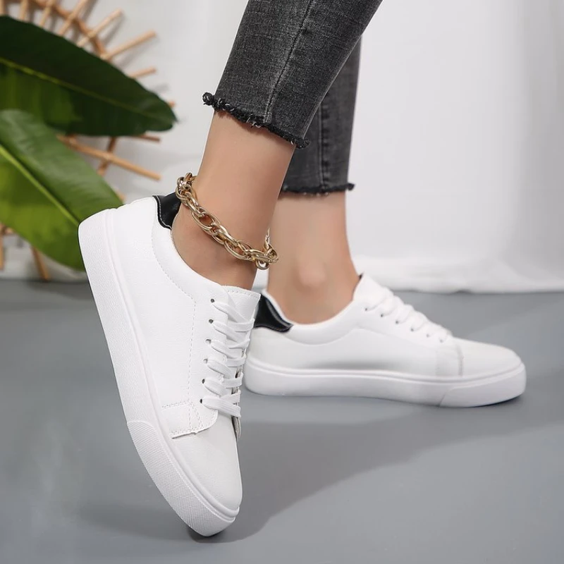 Кроссовки мужские из ПУ кожи повседневная Легкая спортивная обувь дышащие