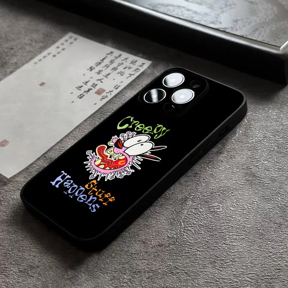 Dog-Courage-The-Cowardly Phone Case For 15 Pro Max Iphone 16 14 12 Plus 13 11 Xr X Xs 8 7 Silicone Cover