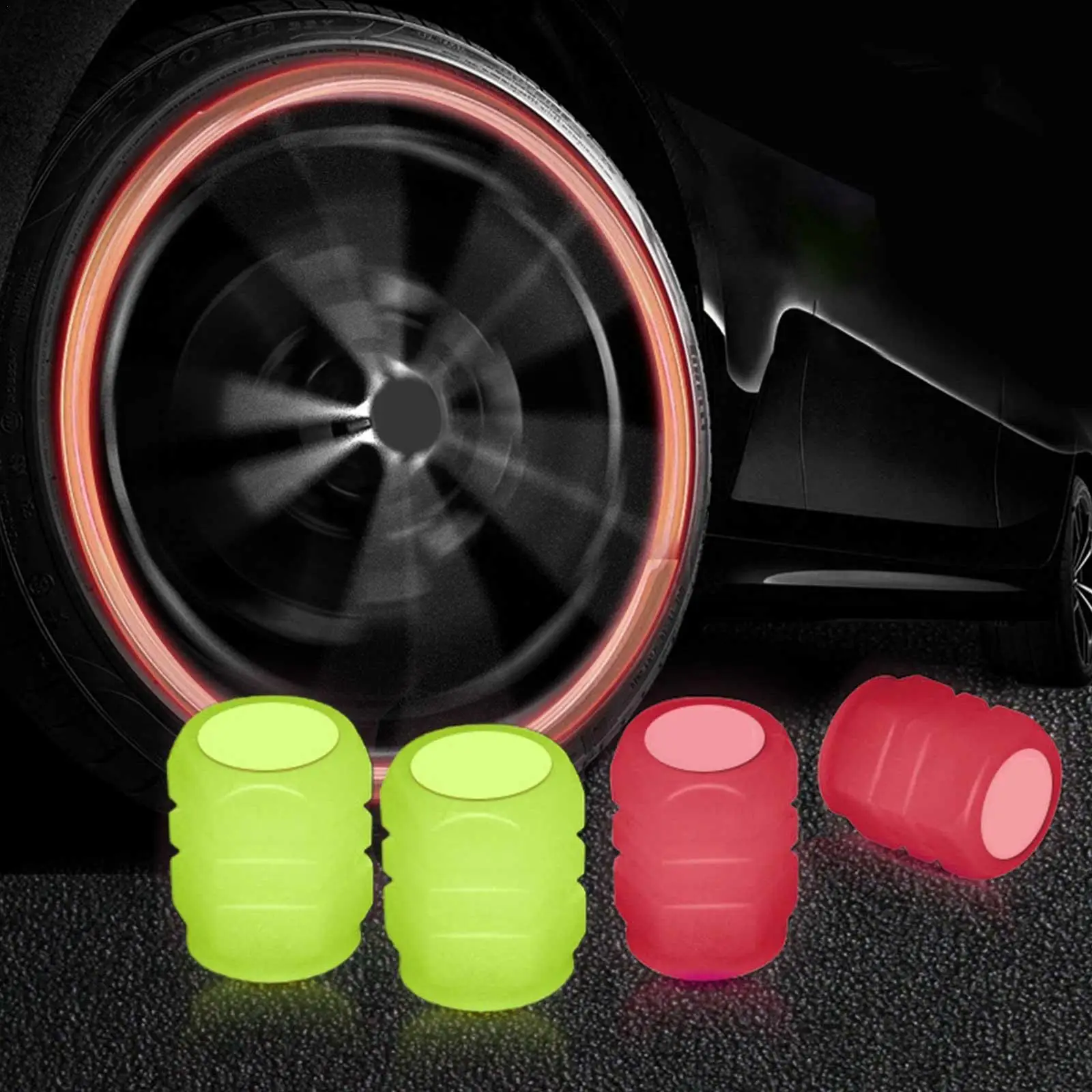 

Universal Luminous Tire Valve Cap Car Wheel Hub Glowing Dust-proof Decorative Tyre Rim Stem Covers Applicable Motorcycle Bike