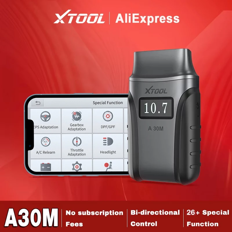 XTOOL A30M OBD2 Сканер Bluetooth Автомобильный диагностический инструмент Автомобильный сканер с FCA 26+ Resets OBD2 Code Reader Бесплатное обновление Free Update Lifetime