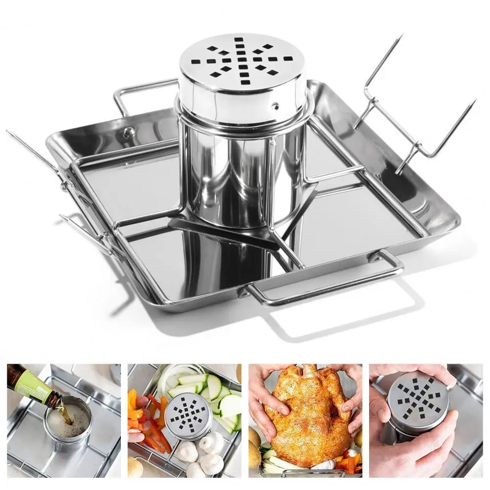 

Anti-deform Long Lasting Beer Can Chicken Holder BBQ Grilling Tool for Travel