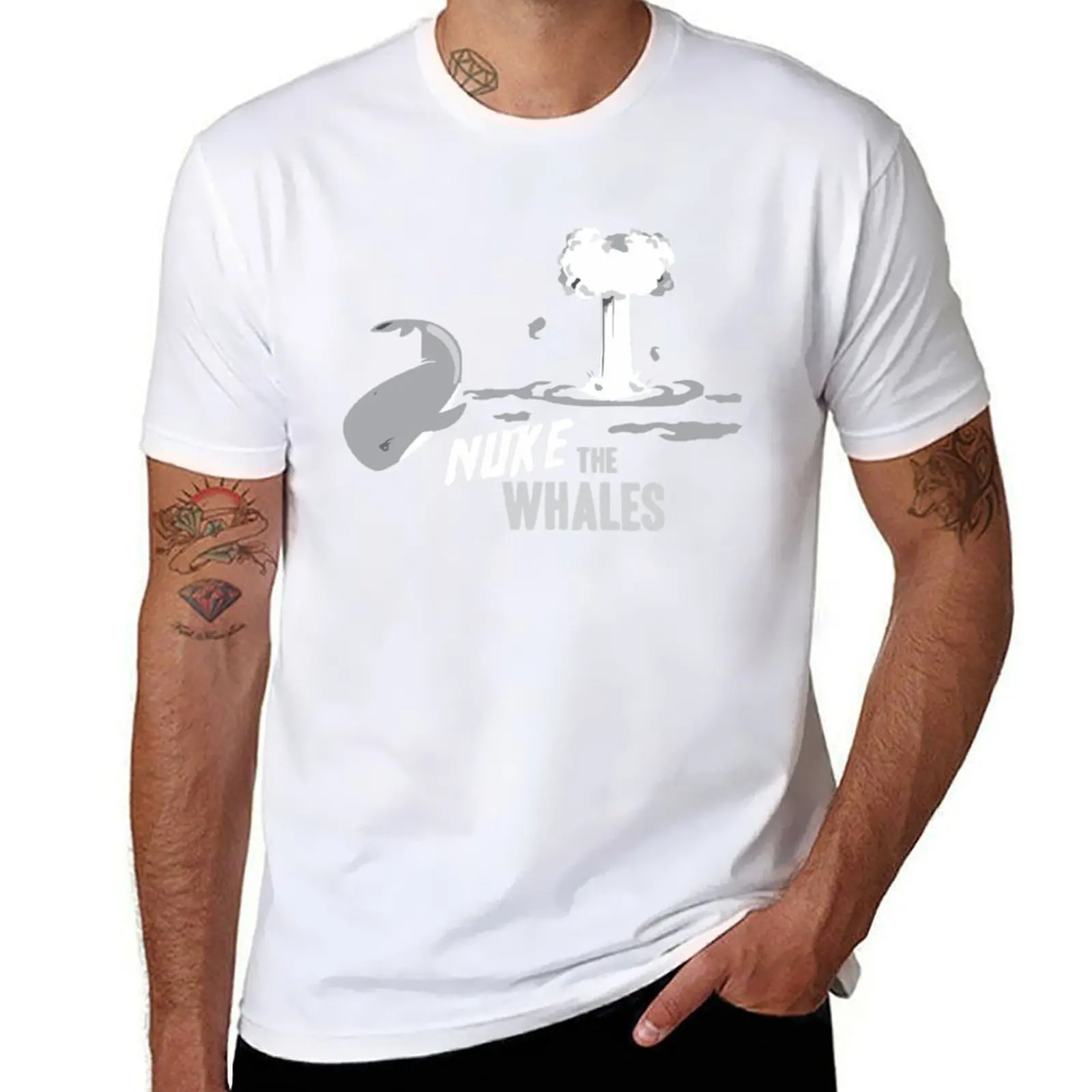Фото Футболка Nuke The Whales, мужская дизайнерская мужская футболка с рисунком, футболка №1