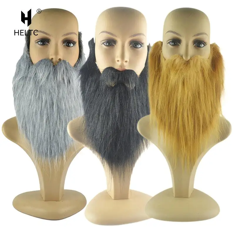 DIY Fancy Dress Fake Beard Long Fluff Beards Cosplay Costume Props Simulated Beard Handmade Mustache Halloween Party Supplies