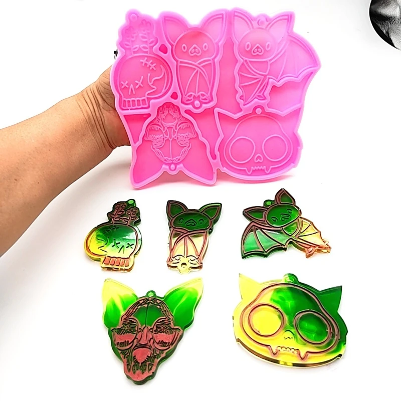 

DIY Keychain Pendant Silicone Mold Crystal Epoxy Resin Casting Mould Keychain Pendants Jewelry Making Mold Accessories 124A