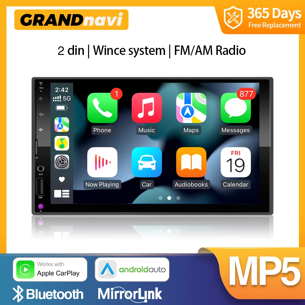 

Автомагнитола GRANDnavi 2 DIN, MP5-плеер CarPlay, android, автоголовное устройство, стерео, сенсорный экран, Bluetooth, MirrorLink, USB, аудио, мультимедиа