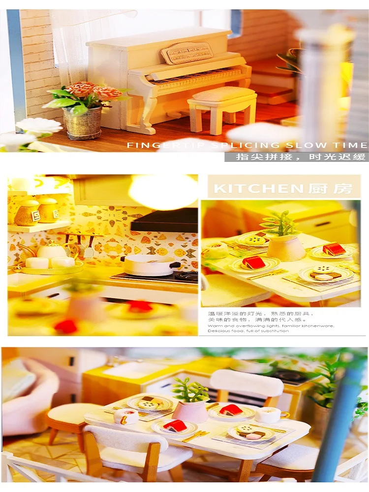 Игрушки и хобби деревянный кукольный домик сделай сам со встроенной музыкальной