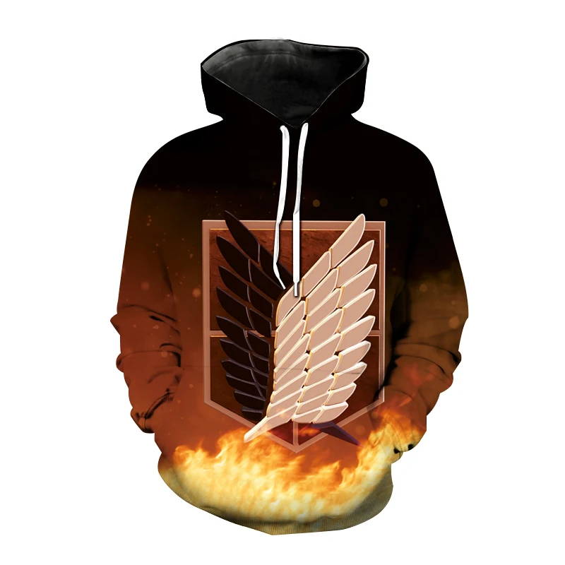

2022 New Attack on Titan 3D Printing Hoodie Sportswear Men's and Women's Casual Fashion Sports All-match Harajuku Style Hooded S