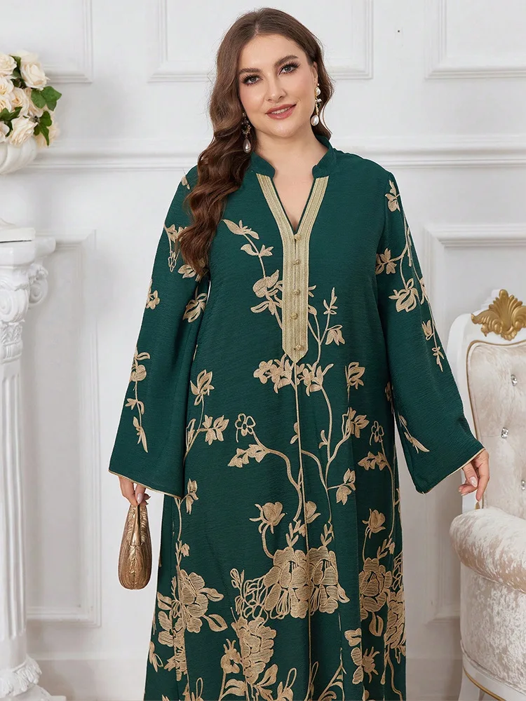 Рамадан Абая для женщин Мусульманское платье макси с принтом Турция Кафтан Дубай