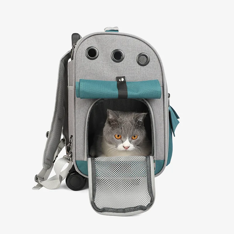 

Large Space Pet Trolley Case Portable Luxury Dog Bag Travel Breathable Cat Backpack Carrying Cat Strollers Carrier Accessories