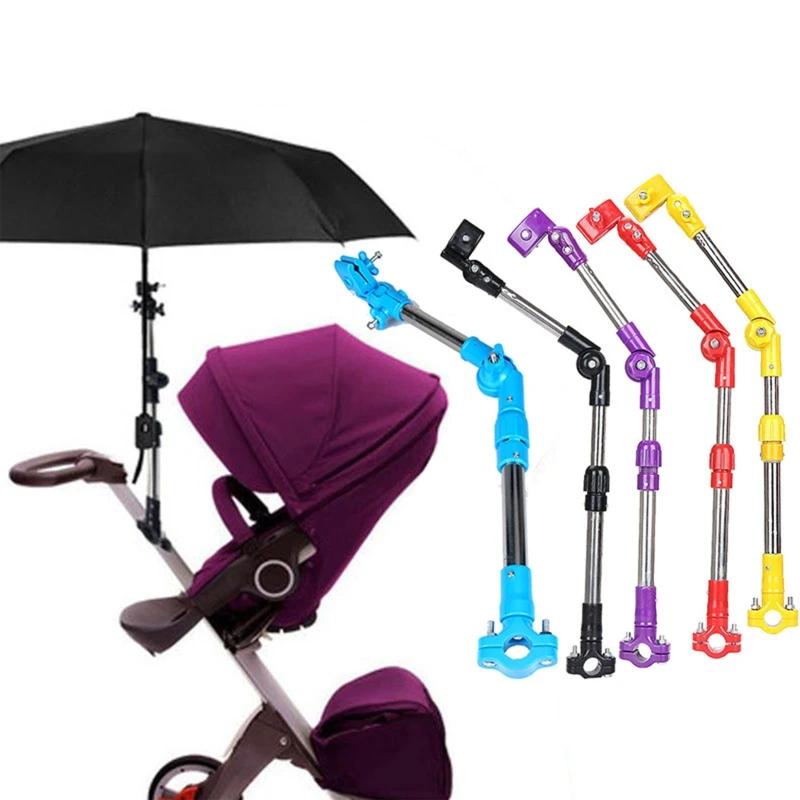 

Adjustable Stroller Umbrella Holder Telescopic Shelf Bike Connector Accessory for Outdoor Traveling Windproof Rainproof G99C